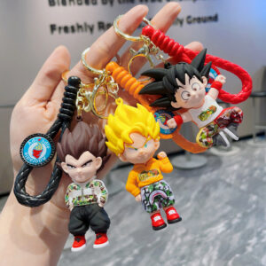 dragon ball anime keychains – goku, vegeta & super saiyan