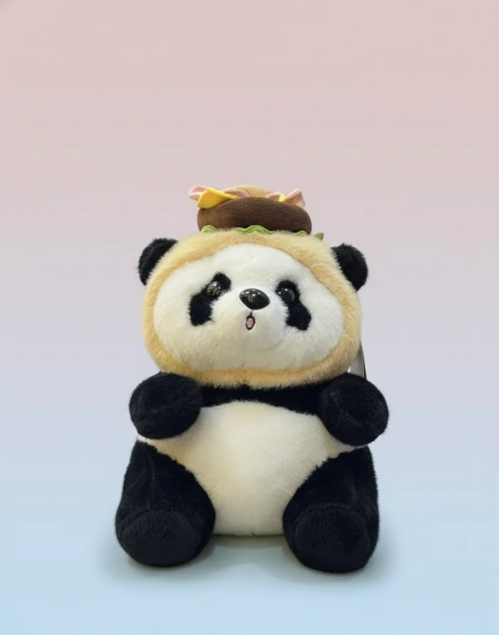 Burger Panda Soft Toy – 35 CM Cute Food-Theme Plush Panda